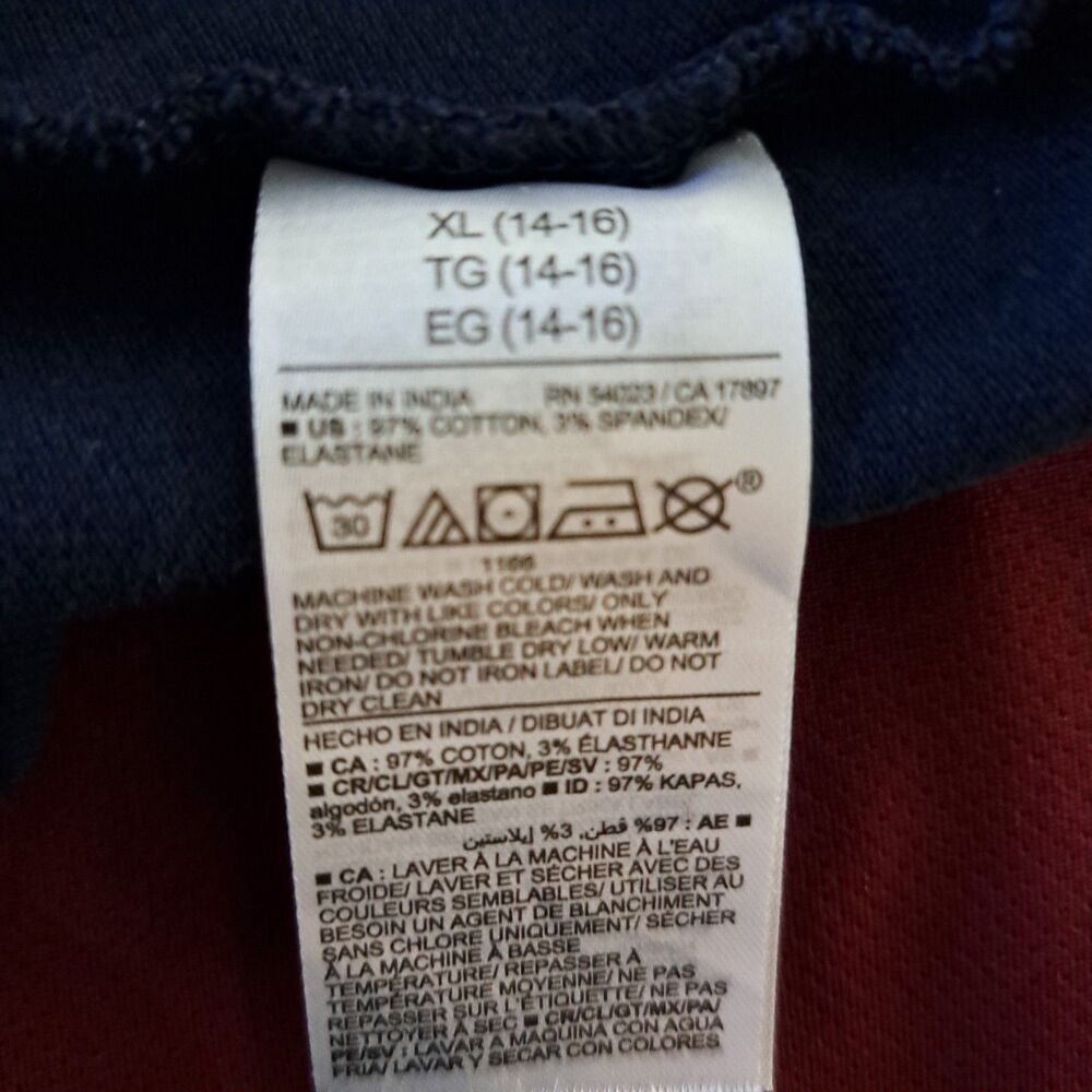 Boy Navy Blue Short Sleeve Twill Work Shirt Old Navy Size XL 14-16 - Picture 4 of 4